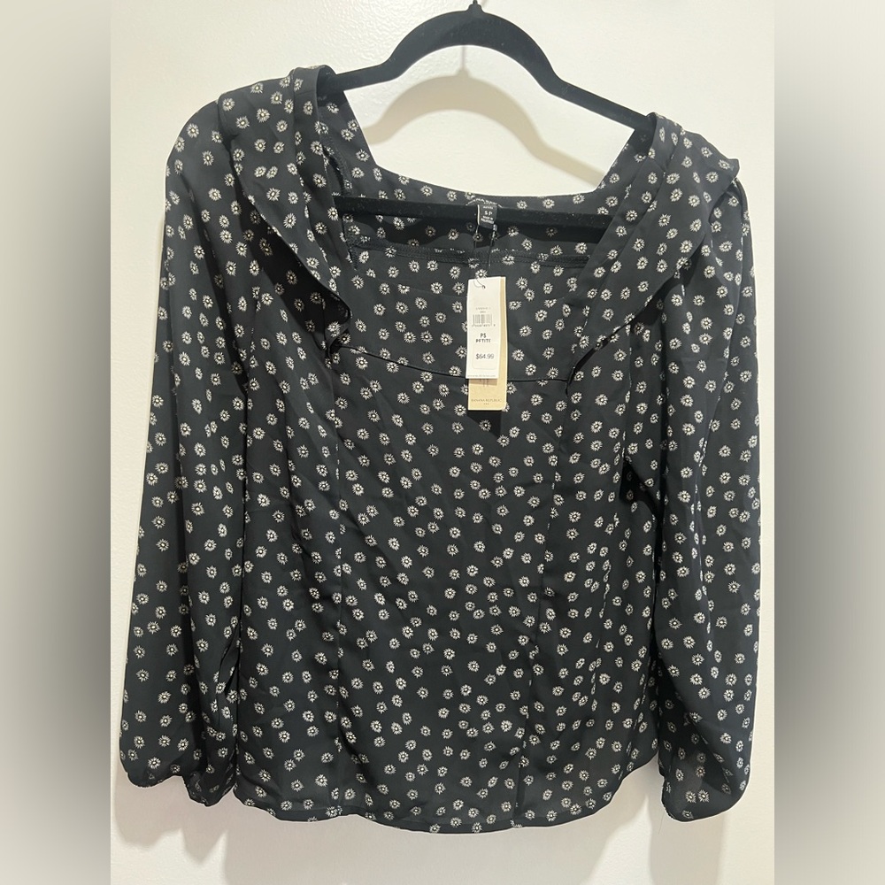Banana Republic Daisy Print Square neck blouse